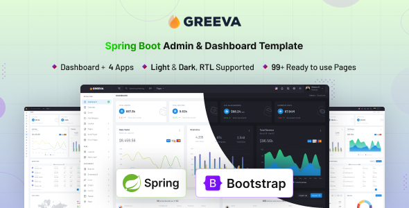 Greeva - Spring Boot Admin & Dashboard Template by coderthemes