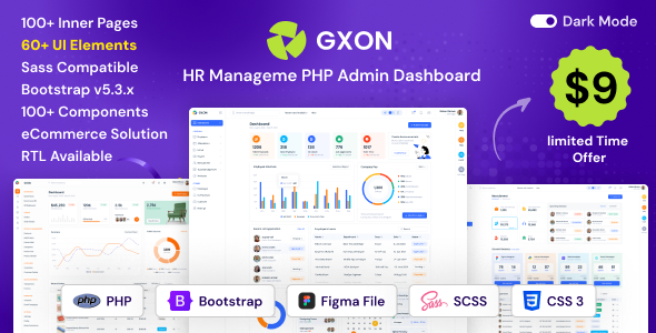 GXON | HR Management PHP Admin Dashboard Template + RTL by layoutdrop