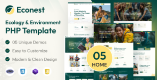 Econest - Ecology & Environment PHP Template by PixcelsThemes