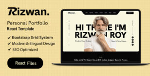 Rizwan Personal React Portfolio Template by craftdzine