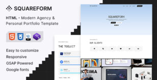 Squareform - Modern Agency & Personal Portfolio HTML Template by Starcade