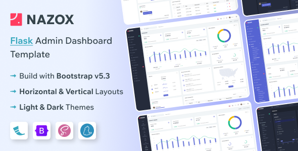 Nazox - Flask Admin & Dashboard Template by Pichforest