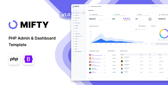 Mifty - PHP Admin & Dashboard Template by Mannat-Themes