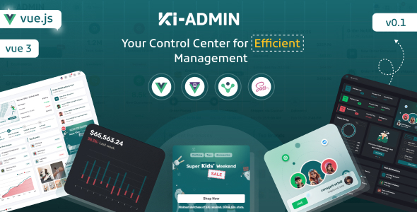Ki-admin Vue 3 Admin Dashboard Template by la-themes