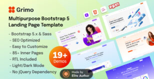 Grimo – Multipurpose Landing Page HTML Template by HiBootstrap