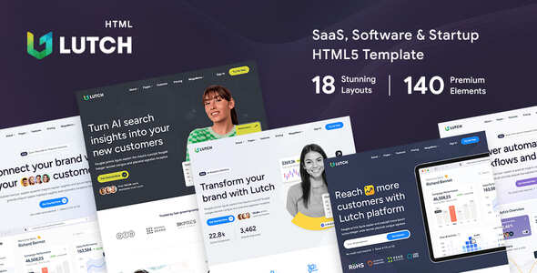 Lutch - SaaS, Software & Startup HTML5 Template by DSAThemes