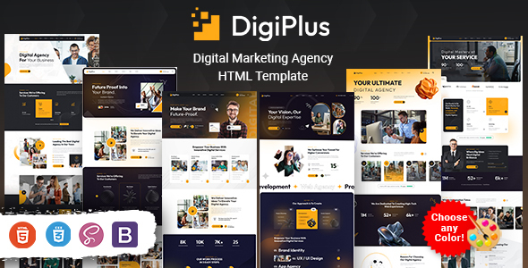 Digiplus - Digital Marketing Agency HTML Template by ThemeMascot
