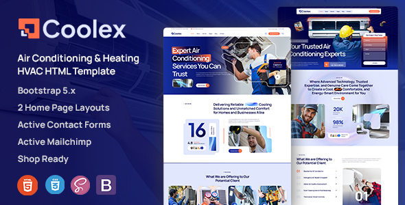 Coolex - Air Conditioning & Heating HVAC HTML Template by ThemeMascot