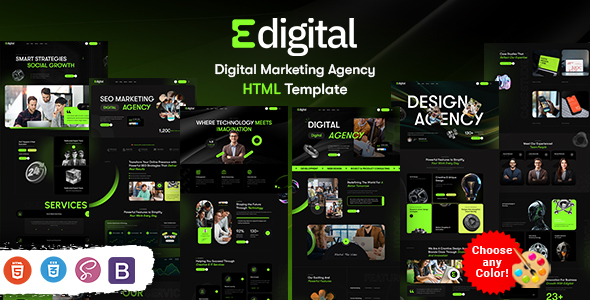 Edigital - Digital Marketing Agency HTML Template by ThemeMascot