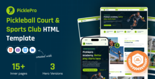 PicklePro – Pickleball Club & Sports HTML Template by siddhiinfosoft