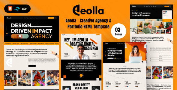 Aeolla - Creative Agency & Portfolio HTML Template by qubohub