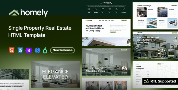 Homely - Single Property Real Estate HTML Template by designesia