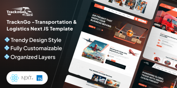 TracknGo -Transportation & Logistics Next JS Template by rk_theme