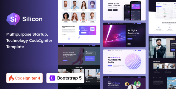 Silicon - CodeIgniter Multipurpose Business & Technology Template by coderthemes