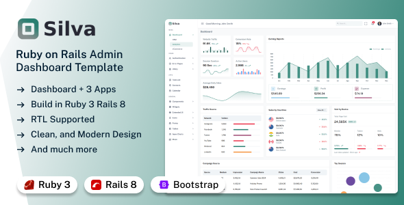 Silva - Ruby on Rails Admin & Dashboard Template by Zoyo-Themes