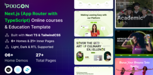 Pixigon - Next.js Online Courses & Education Template (App Router) by SRBThemes