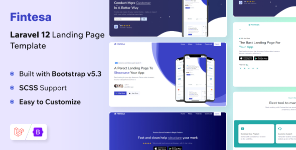 Fintesa - App Landing Page Laravel 12 Template by themesdesign