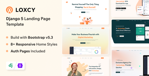 Loxcy - Django Landing Page Template by themesdesign