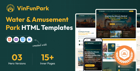 VinFunPark - Water & Amusement Park HTML Template by siddhiinfosoft