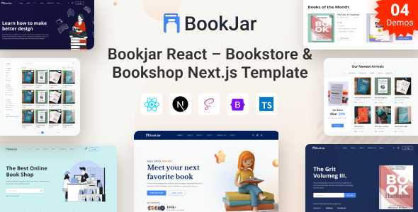 Bookjar React – Bookstore & Book Shop Next.js Template by spider-themes