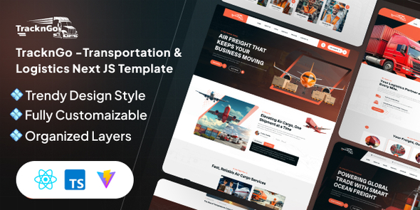 TracknGo -Transportation & Logistics React JS Template by webarwa