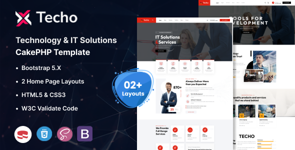 Techo - Technology & IT Solutions CakePHP Template by Parv-Infotech
