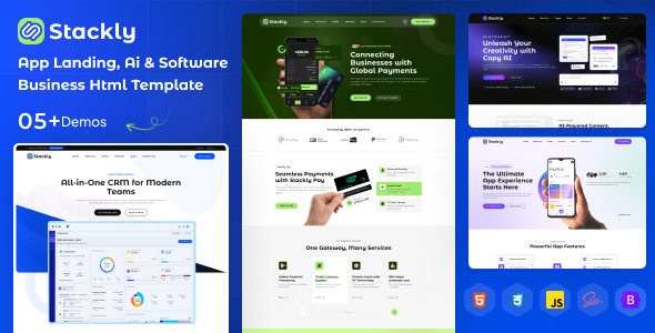 Stackly – App Landing, AI & Software Business HTML Template by themewolfs