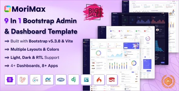 Morimax - Admin & Dashboard Template by SRBThemes