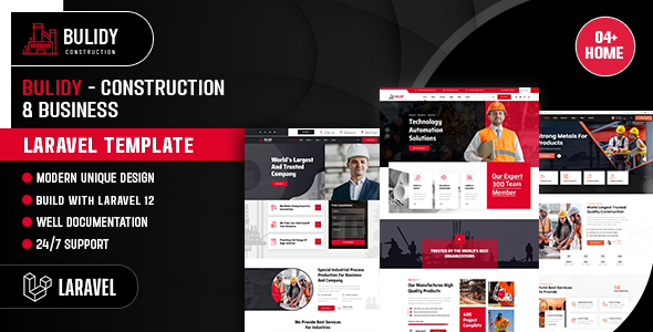 Bulidy - Construction & Business Laravel Template by scriptfusions