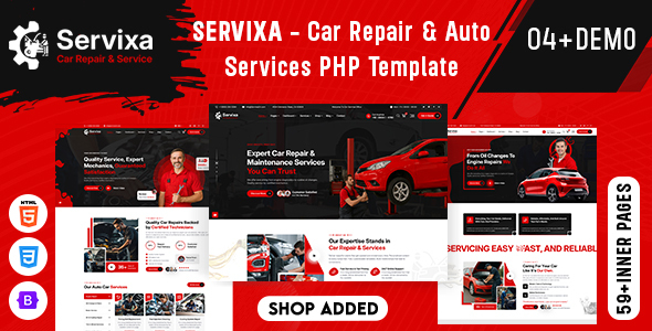 Servixa – Car Repair & Auto Services PHP Template by webstall