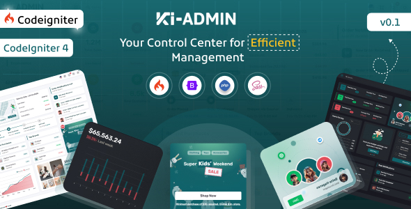 Ki-admin Codeigniter 4  Admin Dashboard Template by la-themes