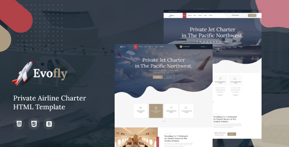 Evofly - Private Airline Charte HTML 5 Template by SmartDataSoft