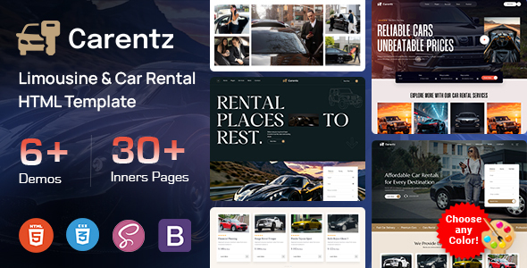 Carentz - Limousine & Car Rental HTML Template by KodeSolution