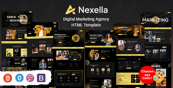 Nexella - Digital Marketing Agency HTML Template by KodeSolution