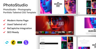 PhotoStudio - Photography Portfolio Tailwind CSS Template by DexignZone