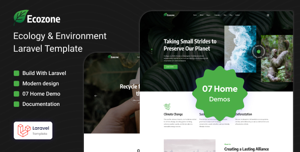 Ecozone - Ecology & Environment Laravel Template by embexel