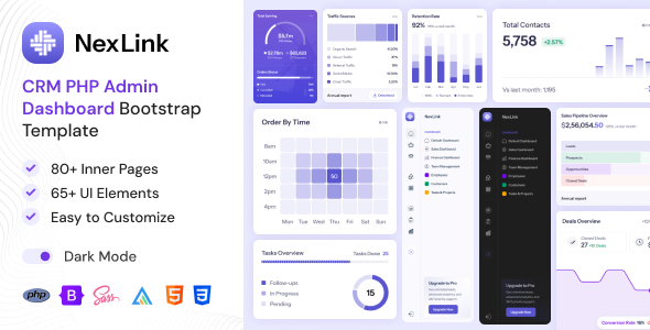 NexLink | CRM PHP Admin Dashboard Bootstrap Template by layoutdrop