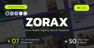 Zorax – Modern Creative Agency Portfolio NextJs Template by bugfixx