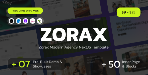 Zorax – Modern Creative Agency Portfolio NextJs Template by bugfixx