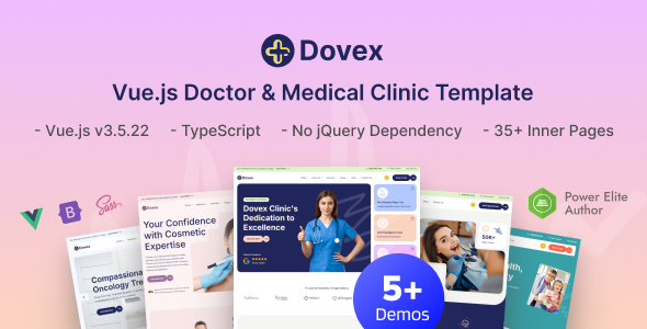 Dovex – Vue.js Doctor & Medical Clinic Template by EnvyTheme
