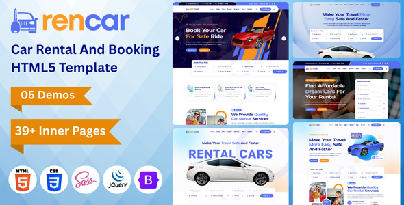 Rencar - Car Rental And Booking HTML5 Template by LunarTemp