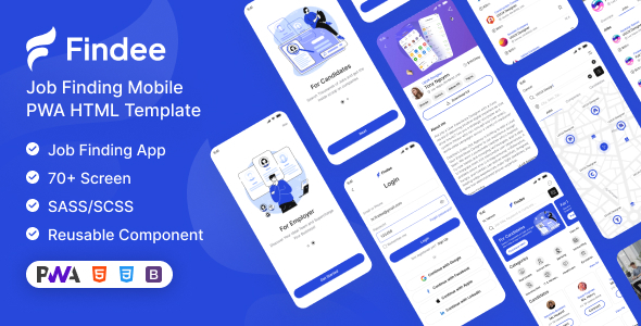 Findee | Job Finding Mobile PWA HTML Template by themesflat