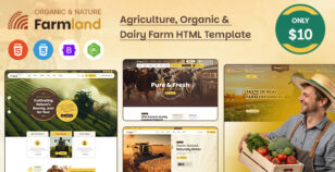 Farmland - Agriculture & Dairy Farm HTML Template by ThemeKalia