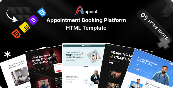 Appoint – Multipurpose Appointment Booking Platform HTML Template by softiom