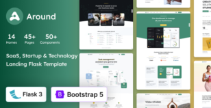 Around - SaaS, Startup & Technology Flask 3 Landing Template by coderthemes