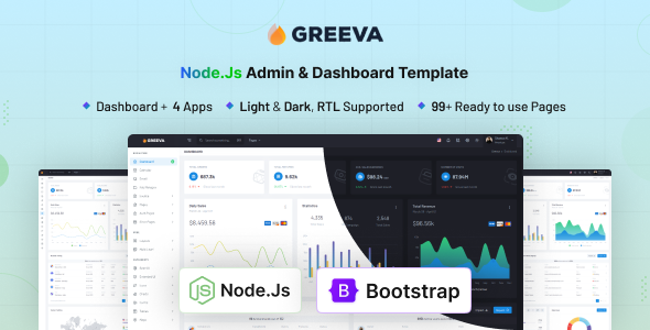 Greeva - Node.js Admin & Dashboard Template by coderthemes