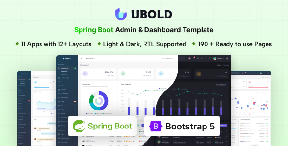 UBold - Spring Boot Admin & Dashboard Template by coderthemes