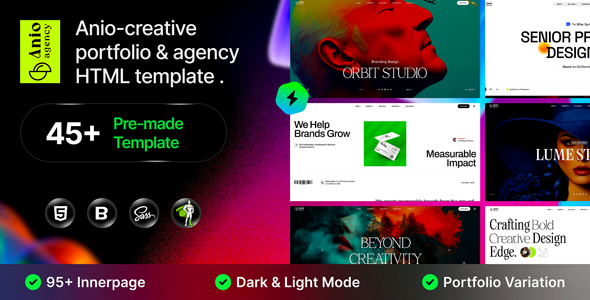 Anio - Creative Portfolio & Agency HTML Template by egenslab