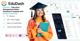 Edudash – Education Management Admin Dashboard Template with Django & Symfony by paicode