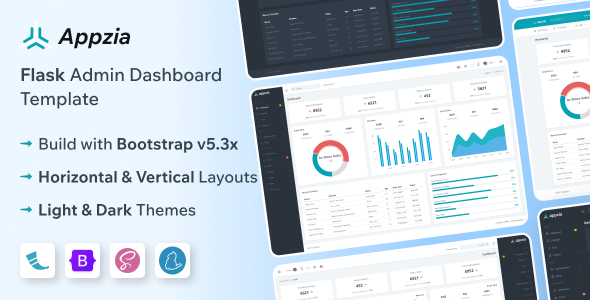 Appzia - Flask 3 Admin & Dashboard Template by themesdesign